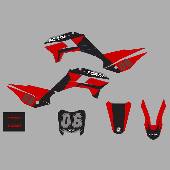 FORZA Aftermarket KRZ Style Plastic & Graphic Kit 2025 - Red