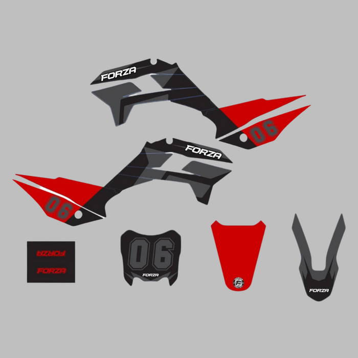 FORZA Aftermarket KRZ Style Plastic & Graphic Kit 2025 - Red