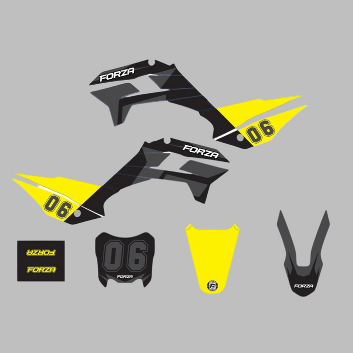 FORZA Aftermarket KRZ Style Plastic & Graphic Kit 2025 - Yellow