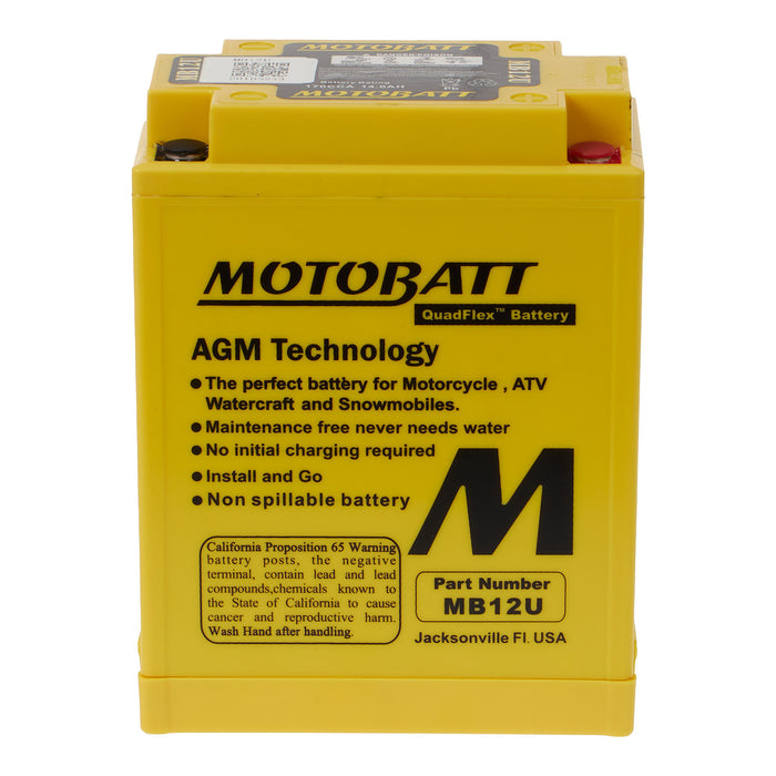 MOTOBATT Quadflex AGM Motocycle Battery - MB12U