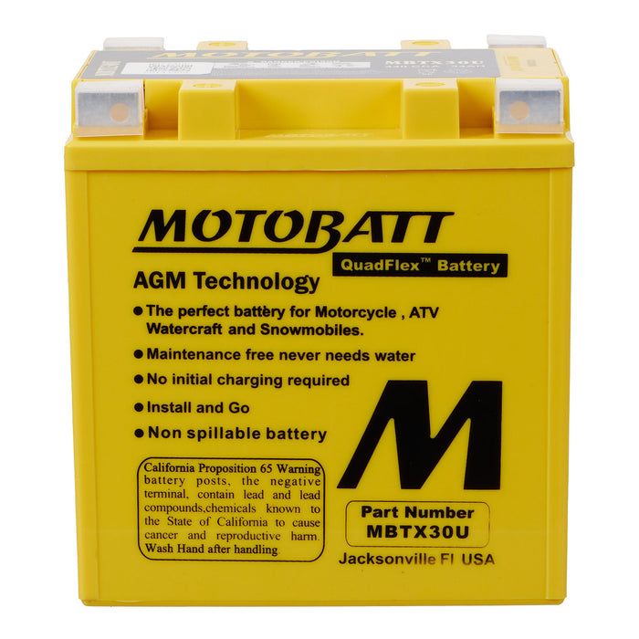 MOTOBATT Quadflex AGM Motocycle Battery - MBTX30U