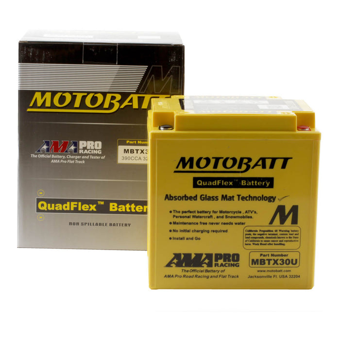 MOTOBATT Quadflex AGM Motocycle Battery - MBTX30U