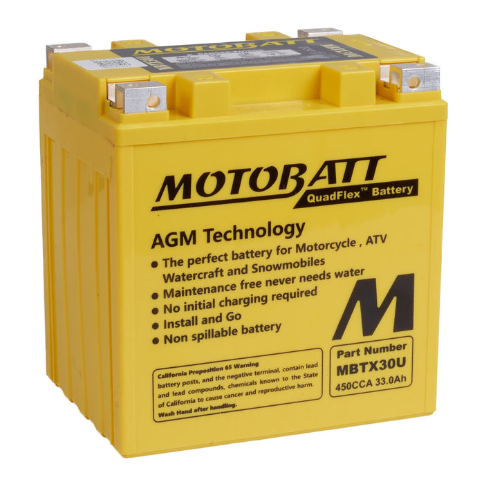 MOTOBATT Quadflex AGM Motocycle Battery - MBTX30U