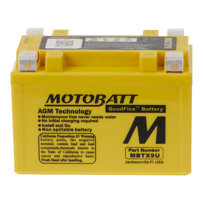 MOTOBATT Quadflex AGM Motocycle Battery - MBTX9U