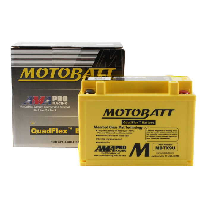 MOTOBATT Quadflex AGM Motocycle Battery - MBTX9U