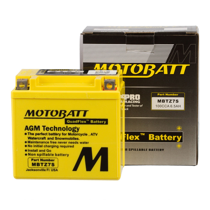 MOTOBATT Quadflex AGM Motocycle Battery - MBTZ7S