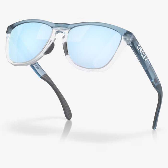 Oakely Frogskins Range (Low Bridge Fit) Sunglasses - Transparent Stonewash w PRIZM Deep Water Lens