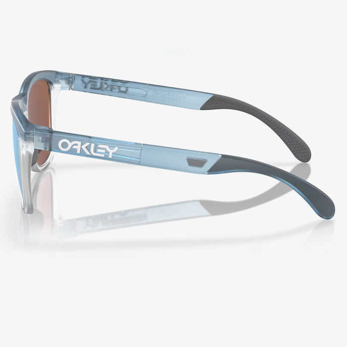 Oakely Frogskins Range (Low Bridge Fit) Sunglasses - Transparent Stonewash w PRIZM Deep Water Lens