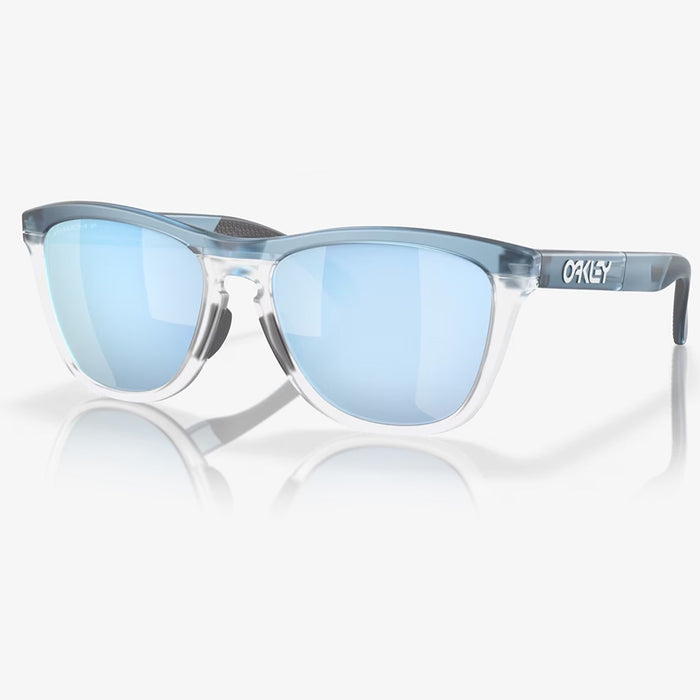 Oakely Frogskins Range (Low Bridge Fit) Sunglasses - Transparent Stonewash w PRIZM Deep Water Lens