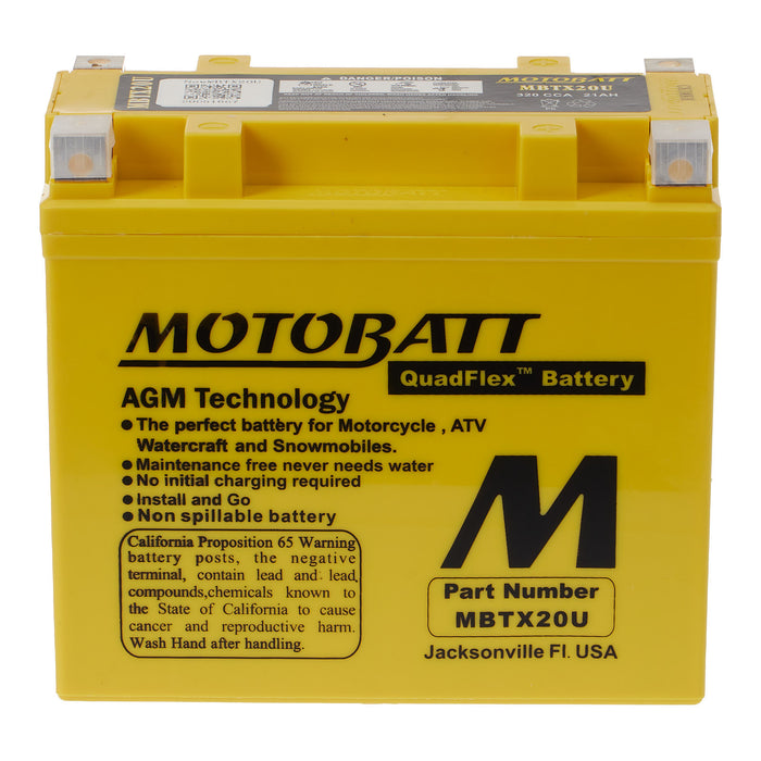 MOTOBATT Quadflex AGM Motocycle Battery - MBTX20U