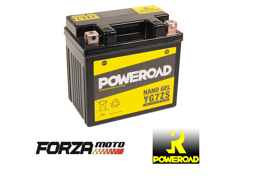 POWEROAD Nano Gel Motorcycle Battery - YG7-ZS (fits YTZ7-S)