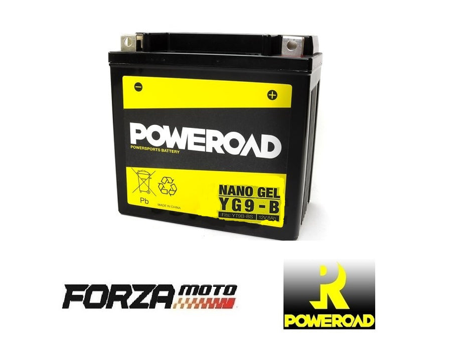 POWEROAD Nano Gel Motorcycle Battery - YG9-B (fits YB9B)