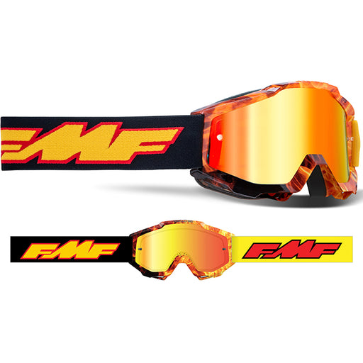 Goggle; Motocross goggles; MX Goggles; Helmets goggles; Snow goggles; MX Gear; Off-Road; Mounting Bike; Cycling; push bikes; Red; Gold; Mirror Visor; sports riding gear; FMF; FMF Gear;